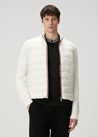 Moncler Erkek Beyaz Triko Garnili Mont Xl -1