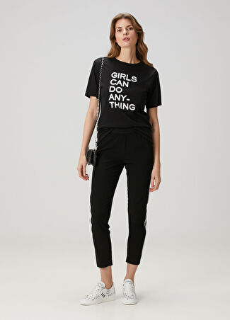 Zadig&voltaire Kadın Siyah Logo Bantlı Pantolon 34 It