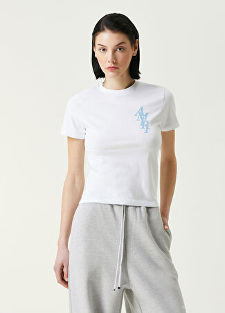 Amiri Kadın Beyaz Logo Detaylı T-Shirt Xs