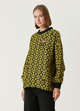 Les Benjamins Kadın Sarı Desenli Sweatshirt Xs