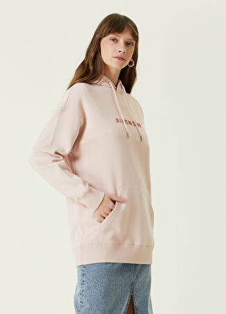 Givenchy Kadın Altın Rengi Kapüşonlu Logolu Sweatshirt Pembe Xs