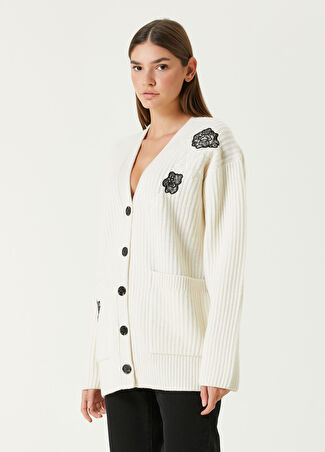 Marc Jacobs Kadın Krem Nakışlı Merino Hırka Bej L