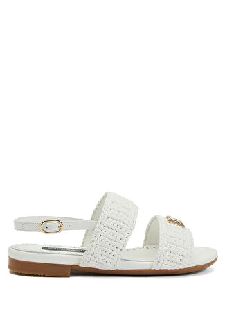 Dolce&gabbana Kız Çocuk Beyaz Logo Detaylı Sandalet 37 -1