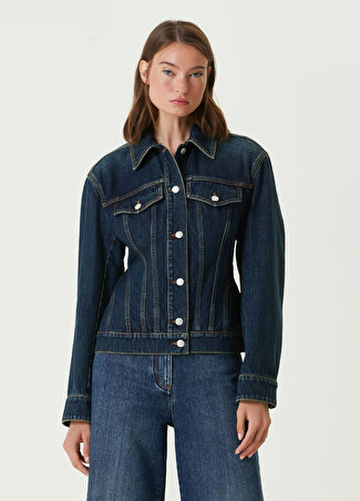 Mcqueen Kadın Koyu Mavi Denim Ceket Lacivert 40 It