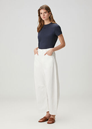 Loewe X Paula's Ibiza Kadın Beyaz Wide Leg Jean Pantolon 38 It