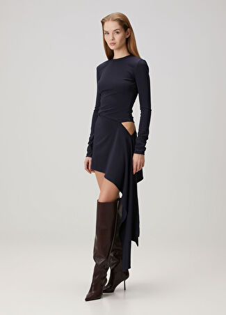The Attico Kadın Lacivert Cut-out Mini Elbise 38 It