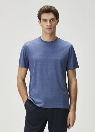 Beymen Collection Collection Erkek Mavi İpek Karışımlı T-Shirt S