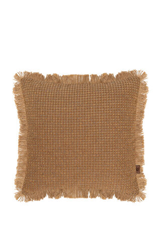 Saloni Garo Açık Sarı Keten Saçaklı Kırlent 50 X Cm -1