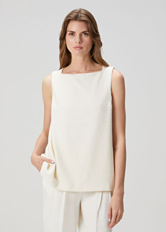 House Of Dagmar Kadın Krem Sırtı Açık Bluz Bej 34 Fr