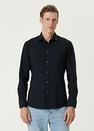 Beymen Collection Collection Erkek Slim Fit Siyah Merserize Gömlek S