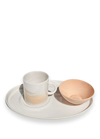 Sakin Handcrafted Porcelain Etna Porselen Somon Kahve Fincan Seti -1
