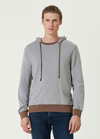 Pal Zileri Erkek Açık Gri Kapüşonlu Sweatshirt 50 It