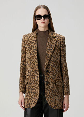 Zadig&voltaire Kadın Leopar Desenli Blazer Bej Xs