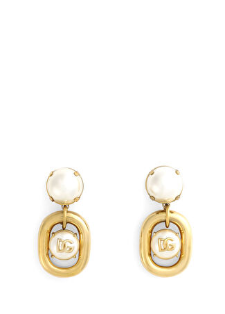 Dolce&gabbana Kadın Gold Beyaz İncili Küpe Altın Rengi