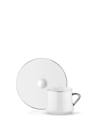 Koleksiyon Sufi Platin Bone China 2 Li Çay Kahve Fincanı Seti Beyaz - 1
