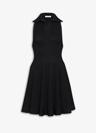 Alaïa Kadın Siyah Polo Yaka Mini Elbise 38 It
