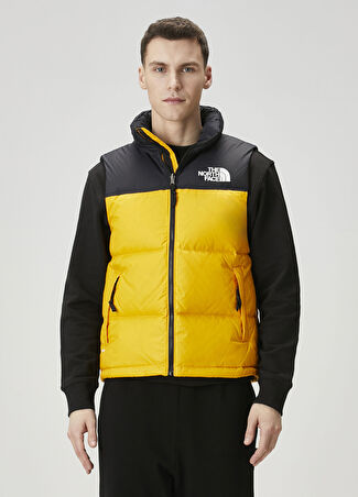 The North Face Erkek 1996 Retro Nuptse Siyah Sarı Puff Yelek S