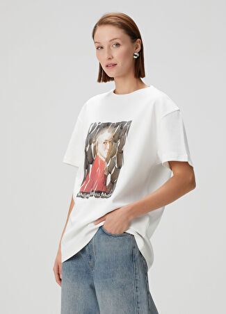 Loewe Kadın Beyaz Baskılı T-Shirt S