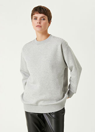 Network Kadın Gri Melanj Troklu Sweatshirt Xs