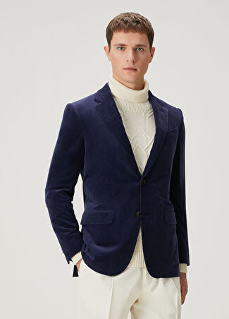 Zegna Erkek Lacivert Kadife Ceket 50 It