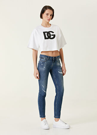 Dolce&gabbana Kadın Mavi Skinny Jean Pantolon Lacivert 38 It
