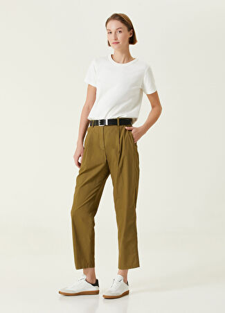 Aspesi Kadın Haki Gabardin Chino Pantolon 44 It