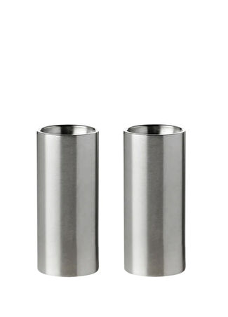 Stelton Arne Jacobsen Çelik Tuzluk Biberlik Gri