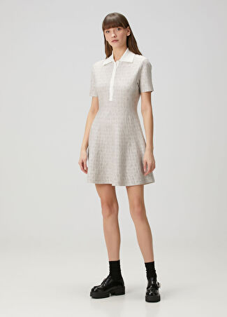 Givenchy Kadın Bej Monogram Mini Yün Polo Elbise Xs
