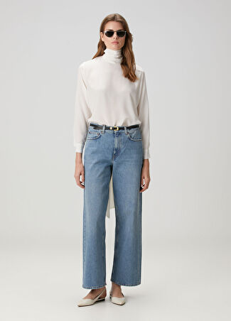House Of Dagmar Kadın Mavi Wide Leg Jean Pantolon 25 It