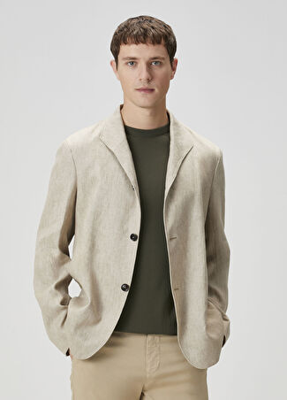 Zegna Erkek Bej Keten Ceket 54 It