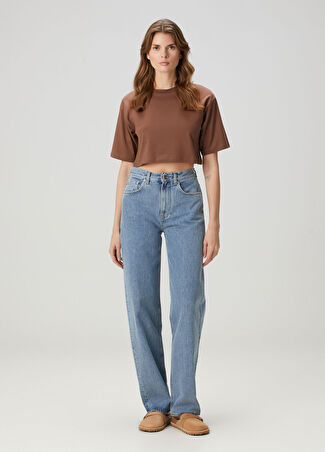 Loulou Studio Kadın Samur Straight Leg Mavi Jean Pantolon 29 Us