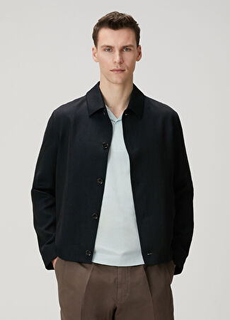 Zegna Erkek Lacivert Keten Ceket 52 It
