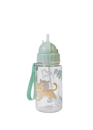 Saro Çocuk Cat Pipetli Matara 450 Ml Yeşil -1