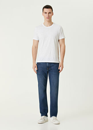 7 For All Mankind Erkek İndigo Jean Pantolon Mavi 34 Us -1