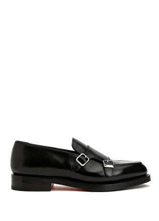 Santoni Erkek Siyah Deri Loafer 12 Uk -1