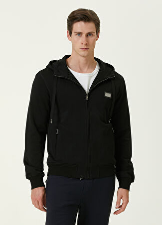 Dolce&gabbana Erkek Essential Siyah Kapüşonlu Logolu Jersey Sweatshirt 46 It -1