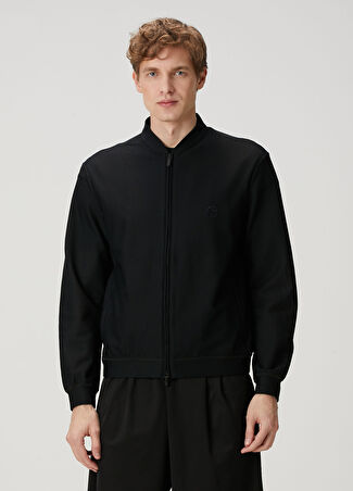 Giorgio Armani Erkek Siyah Logo Nakışlı Sweatshirt 52 It