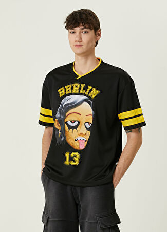 Haculla Erkek Siyah Figür Baskılı T-Shirt S