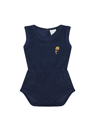 Antebies Kız Bebek Lacivert Havlu Kumaş Lastikli Body 12-18 Ay -1