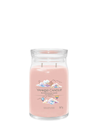 Yankee Candle Watercolour Skies Pembe Mum 567 G -1