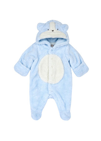 Chicco Bebek Kulaklı Kapüşonlu Mavi Tulum 9 Ay -1
