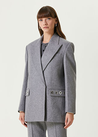 Msgm Kadın Gri Yün Blazer 40 It