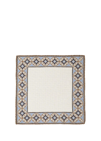 Brunello Cucinelli Erkek Colorblocked Desenli İpek Poşet Mendil