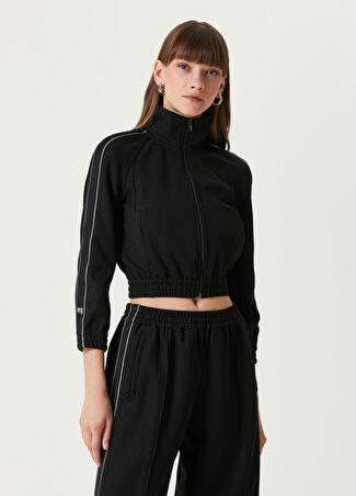 T By Alexander Wang Kadın Siyah Fermuarlı Crop Sweatshirt Xs