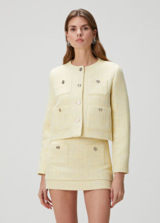 Maje Kadın Vitania Sarı Tweed Ceket 36 It -1