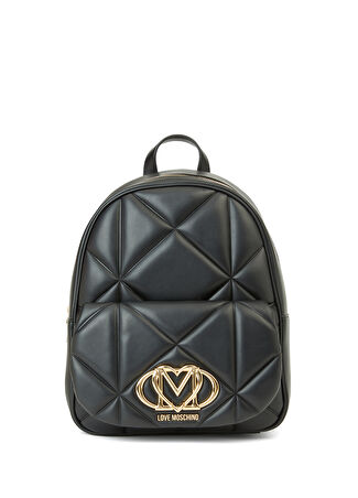 Love Moschino Kadın Siyah Kapitoneli Sırt Çantası -1