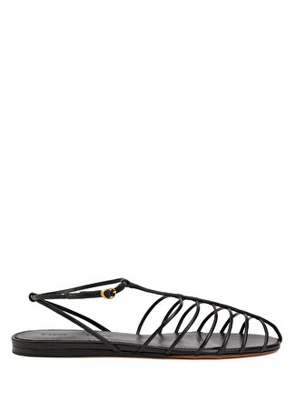 Proenza Schouler Kadın Tee Cage Siyah Deri Sandalet 38.5 Uk -1