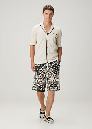 Dolce&gabbana Erkek Siyah Beli Kordonlu Etnik Desenli Bermuda 46 It