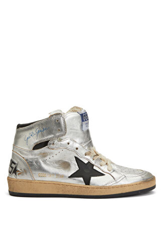 Golden Goose Kadın Silver Baskılı Logolu Deri Sneaker Gri 36