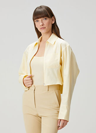 Jacquemus Kadın Mirada Sarı Crop Gömlek 36 It